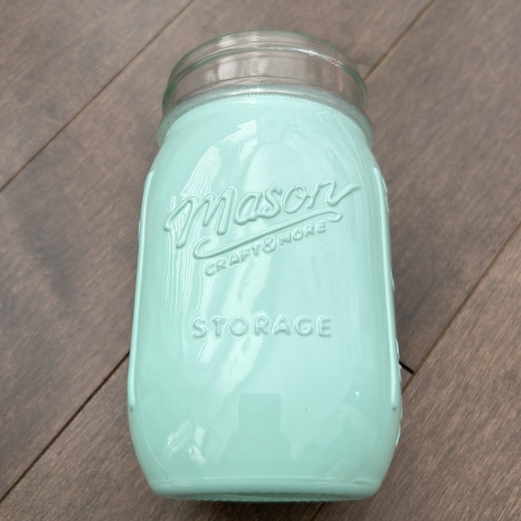 Turquoise Mint Green Craft Storage Set, Office Home Organization, Mason Jar Tin - Picture 7 of 12